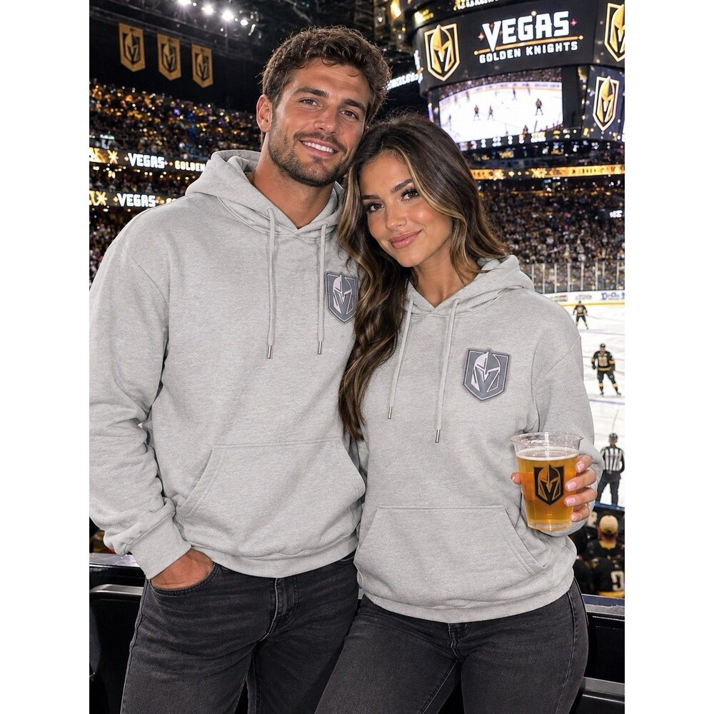 Y2K VTG Las Vegas Golden Knights Hoodie Sweatshirt Lt Grey Heather Large
